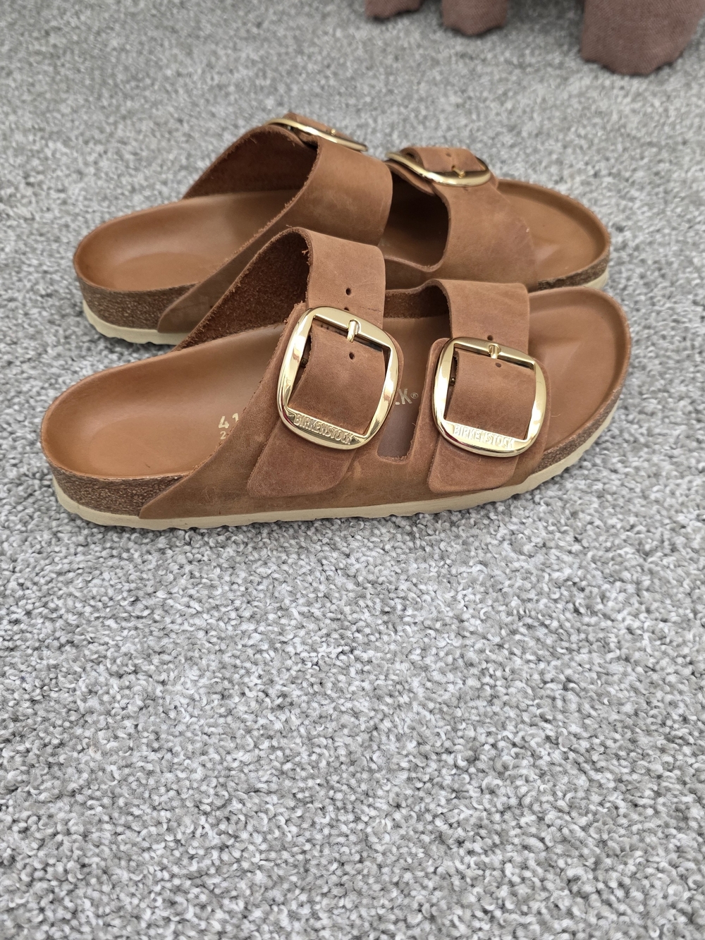 Birkenstock Women's Arizona Big Buckle Slide Sandal Cognac